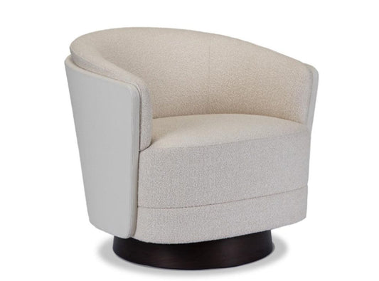 Leather and fabric arm chair